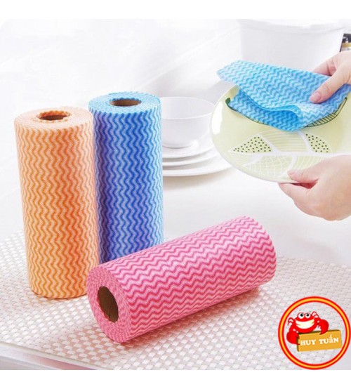 Cuộn khăn vải không dệt lau chén đĩa ( 50 miếng)